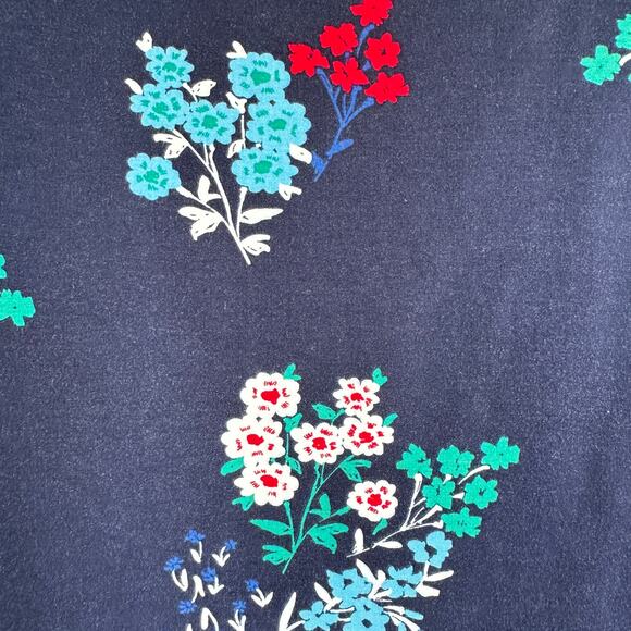 Draper James Floral Ponte A-Line Mini Short Dress Navy Stretch Jersey Preppy MED - Picture 4 of 10